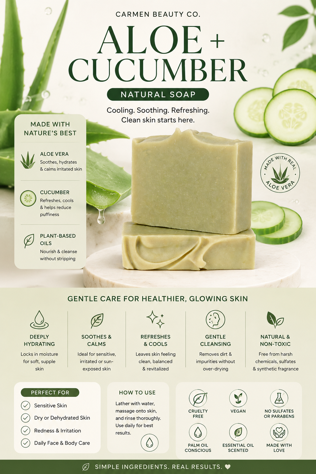 Aloe + Cucumber Soap